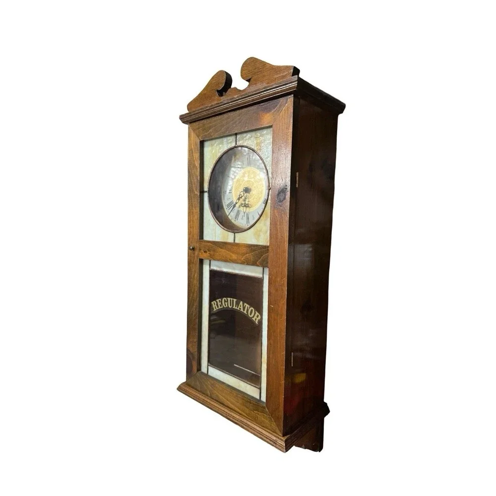 Emperor Clock Company Wall Mount Regulator Chime Display No Key Turns On Chimes
